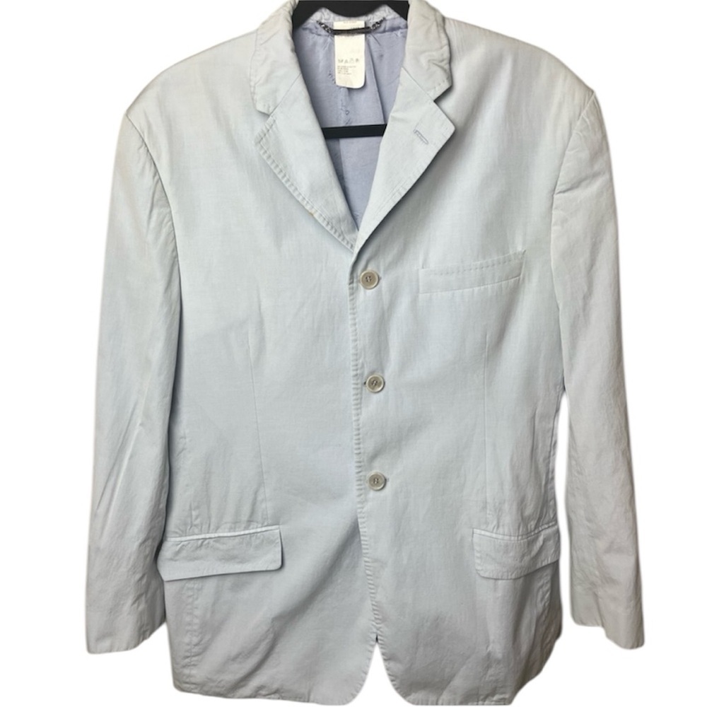 DOLCE & GABBANA Light Blue Mens Blazer 100%Cotton